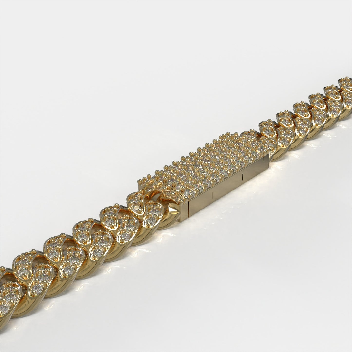 6MM Diamond Cuban link chain with flowerset lock